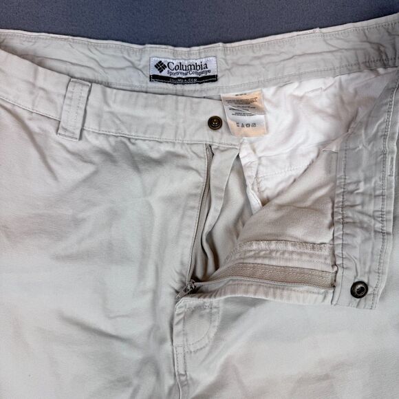 Columbia Mens 38x30 Sand White Utility Cargo Pants Cotton Polyester ROC AM8142 - Picture 4 of 11